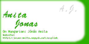 anita jonas business card
