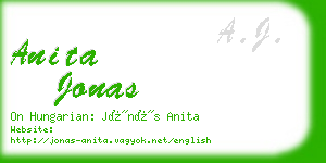 anita jonas business card